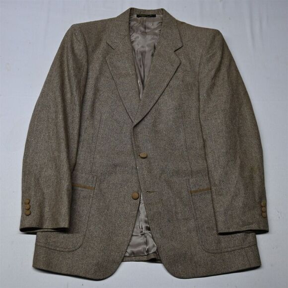 Vtg Angelo Donati 42R‎ Herringbone Tweed USA Made Mens Blazer Jacket Sport Coat